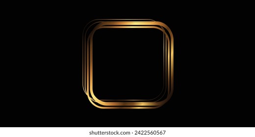 Cintas doradas, líneas sinuosas.Ilustración vectorial.