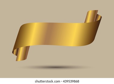 Golden ribbon.Vector ribbon banner.