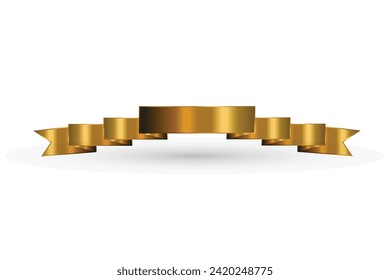 Golden ribon editable background free vector image