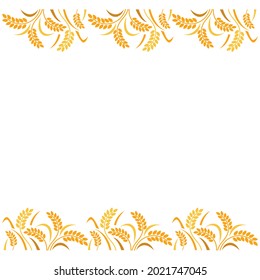 Golden rice background for decoration, space for text.