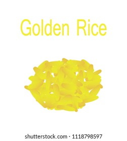 Golden rice vector with white background