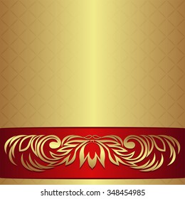 Golden Rich Background Decorated Red Ribbon Stock Vector (Royalty Free ...