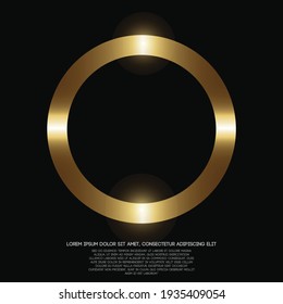 Golden ring background. luxury symbol. circle object vector