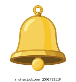 a golden ring bell , vector , white background