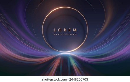 Goldener Ring mit farbigen hellen Linien