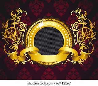 golden ring composition on seamless background