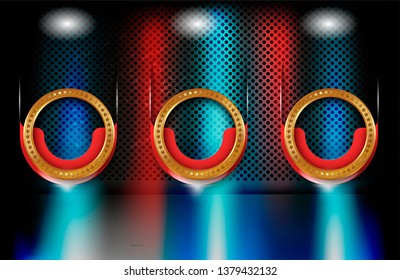 The golden ring at the dots dark background with flare lights