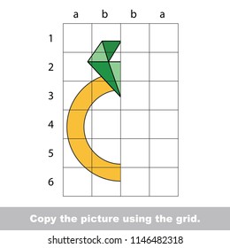Golden ring, the educational game with simple game level. Copy the half of the picture.