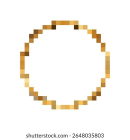 Golden ring icon with pixelated look. ideal for retro games, ui design, and nostalgic themes.
