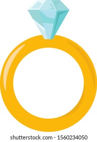 Anillo dorado, ilustración, vector sobre fondo blanco.