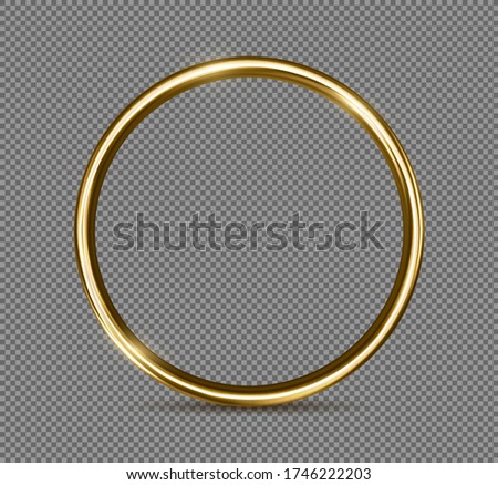 Golden ring isolated on transparent background. Vector realistic