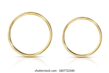 Golden ring isolated on white background. Vector realistic