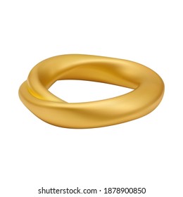 Golden Ring Isolated on White Background. Vector illustration.