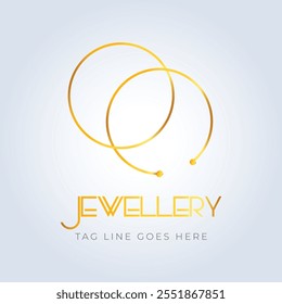 Golden ring, jewellery logo, jewellery shop logo, golden color, unique shape, sparkle diamond, unique logo, creative logo, silver background