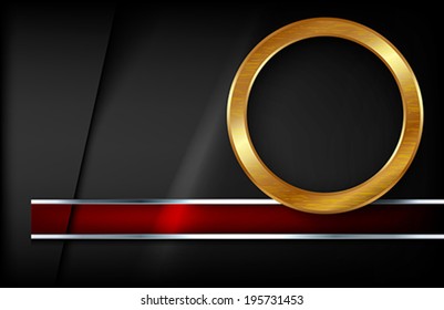 The golden Ring on black Background