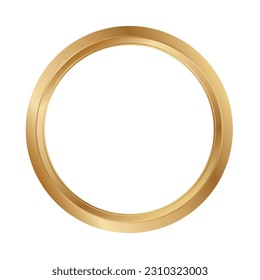 Golden ring vector illustration. Gold circle frame