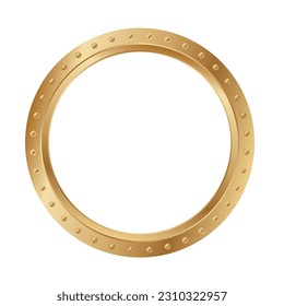 Golden ring vector isolated on white. Gold circle frame