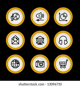 Golden ring web icons, set 5
