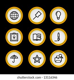 Golden ring web icons, set 9