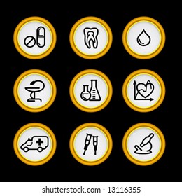 Golden ring web icons, set 12