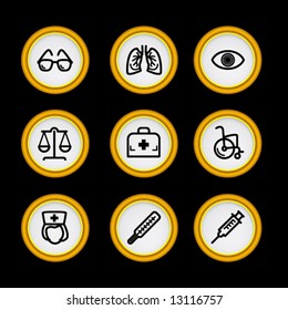 Golden ring web icons, set 13