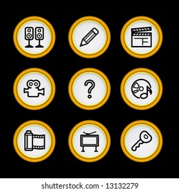 Golden ring web icons, set 28