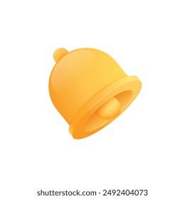 Golden ringing bell as notification icon or alarm clock icon design. Vector illustration.	
