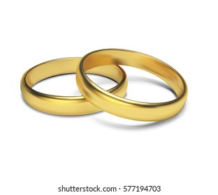 Golden rings isolated on white background Vector Illustration