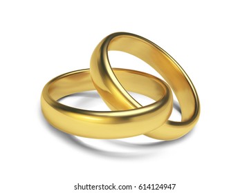 Golden rings isolated on white background Vector Illustration