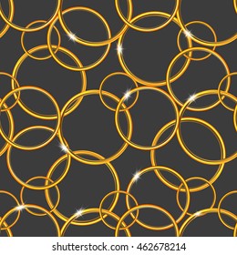 golden rings seamless pattern