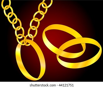 the golden rings. vector illustration