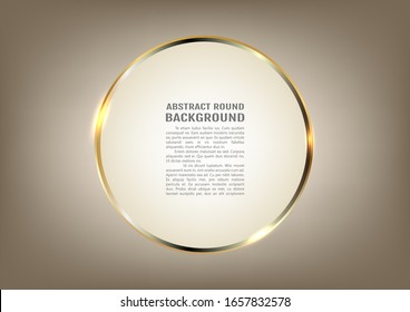 Golden ring.Vector luxury sparkling frame with text.