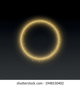 Golden ring.Vector luxury sparkling frame.Christmas decoration.
