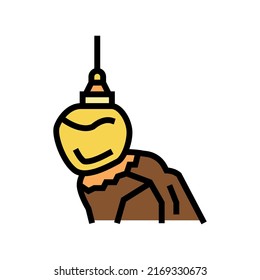 golden rock color icon vector. golden rock sign. isolated symbol illustration