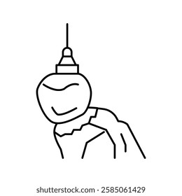 golden rock line icon vector. golden rock sign. isolated contour symbol black illustration