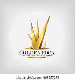 Golden Rock Logo Vector