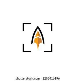 golden rocket logo template