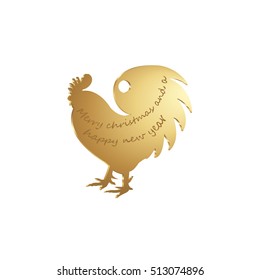 golden rooster on a white background