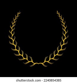 golden root tree laurel wreath award winner vector illustration decoration