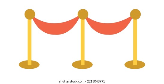 Golden Rope Barrier icon. Vector illustration