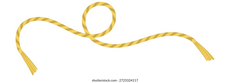 Golden Rope Curves Decorative Elements. Collection of golden rope curves and loops isolated on white background, decorative design elements for luxury, festive, and ornamental concepts.
