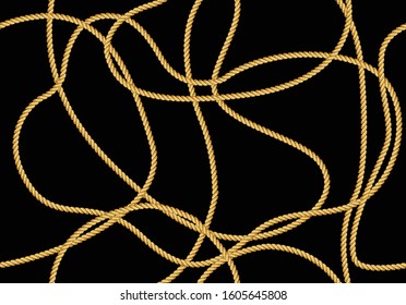 golden rope design vector hand drawn