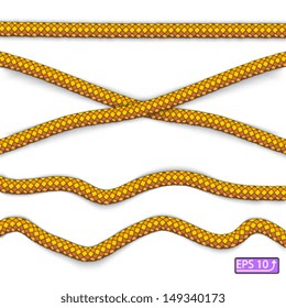 golden ropes, isolated on white background vector