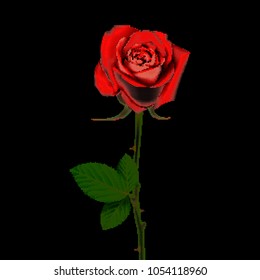 Golden Rose with dots, vector