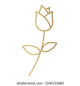 golden rose flower icon - vector illustration