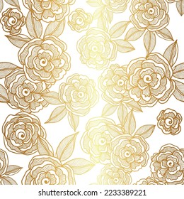 Flor de rosa dorada sin soldadura patrón para textil , fondo vectorial