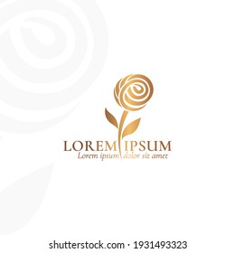 Emblema vector rosa dorado. Elementos elegantes y clásicos. Se puede usar para la joyería, la belleza y la industria de la moda. Ideal para logotipo, monograma, invitación, volante, menú, fondo o cualquier idea deseada.