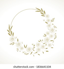 elemento de diseño gráfico vectorial de rosas doradas