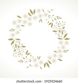 elemento de diseño gráfico vectorial de rosas doradas