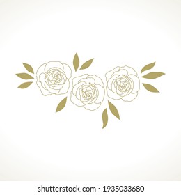 rosas doradas, , elemento de diseño gráfico vectorial 